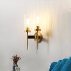 Fluted Glass Column Wall Sconce