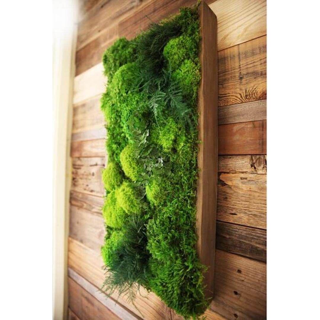 High-Profile Moss & Ferns Plant Painting Handmade 40” x 18”