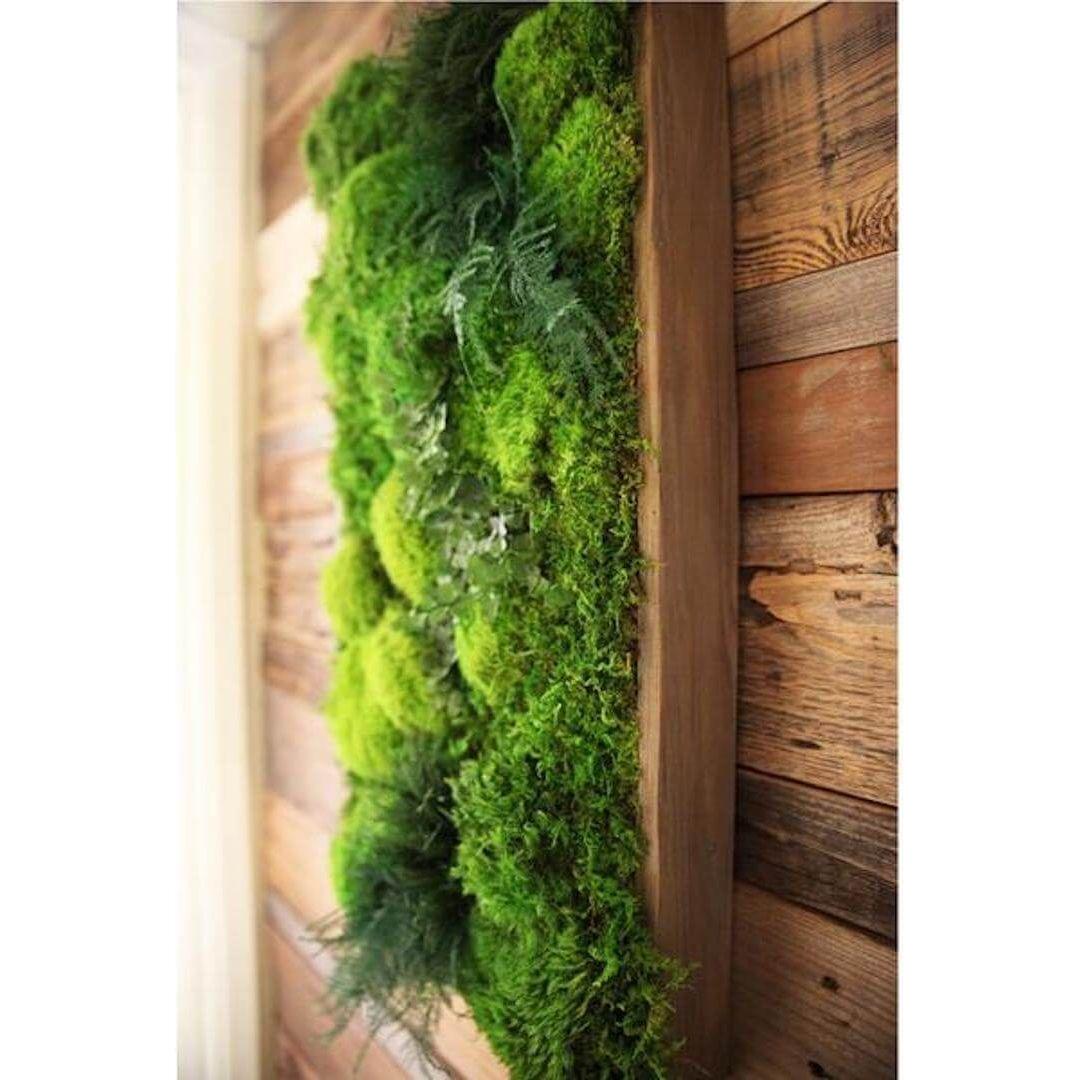 High-Profile Moss & Ferns Plant Painting Handmade 40” x 18”