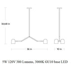 Tandem 4-Head Pendant Light