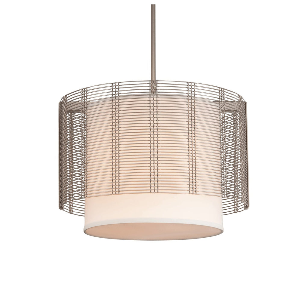 Downtown Mesh Pendant Light with Linen Shade