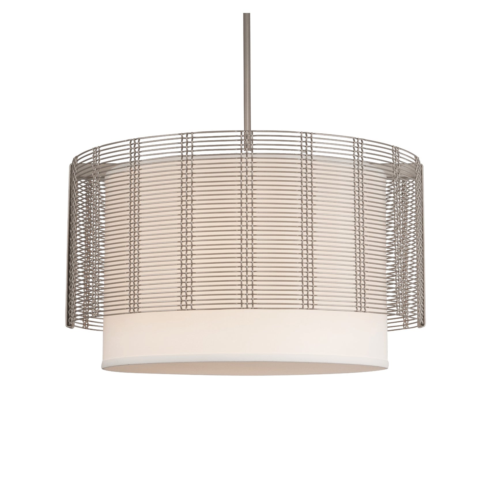 Downtown Mesh Pendant Light with Linen Shade