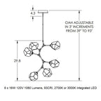 Gem Modern Vine 6-Light Pendant Light