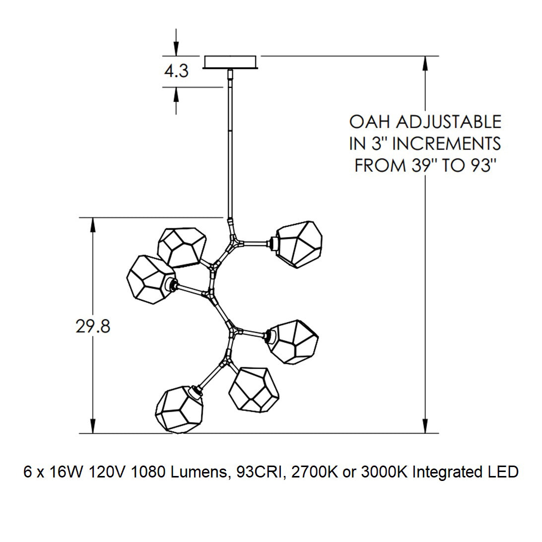 Gem Modern Vine 6-Light Pendant Light