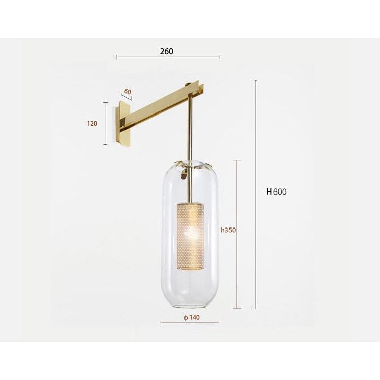 MILANA Clear Glass Wall Lamp