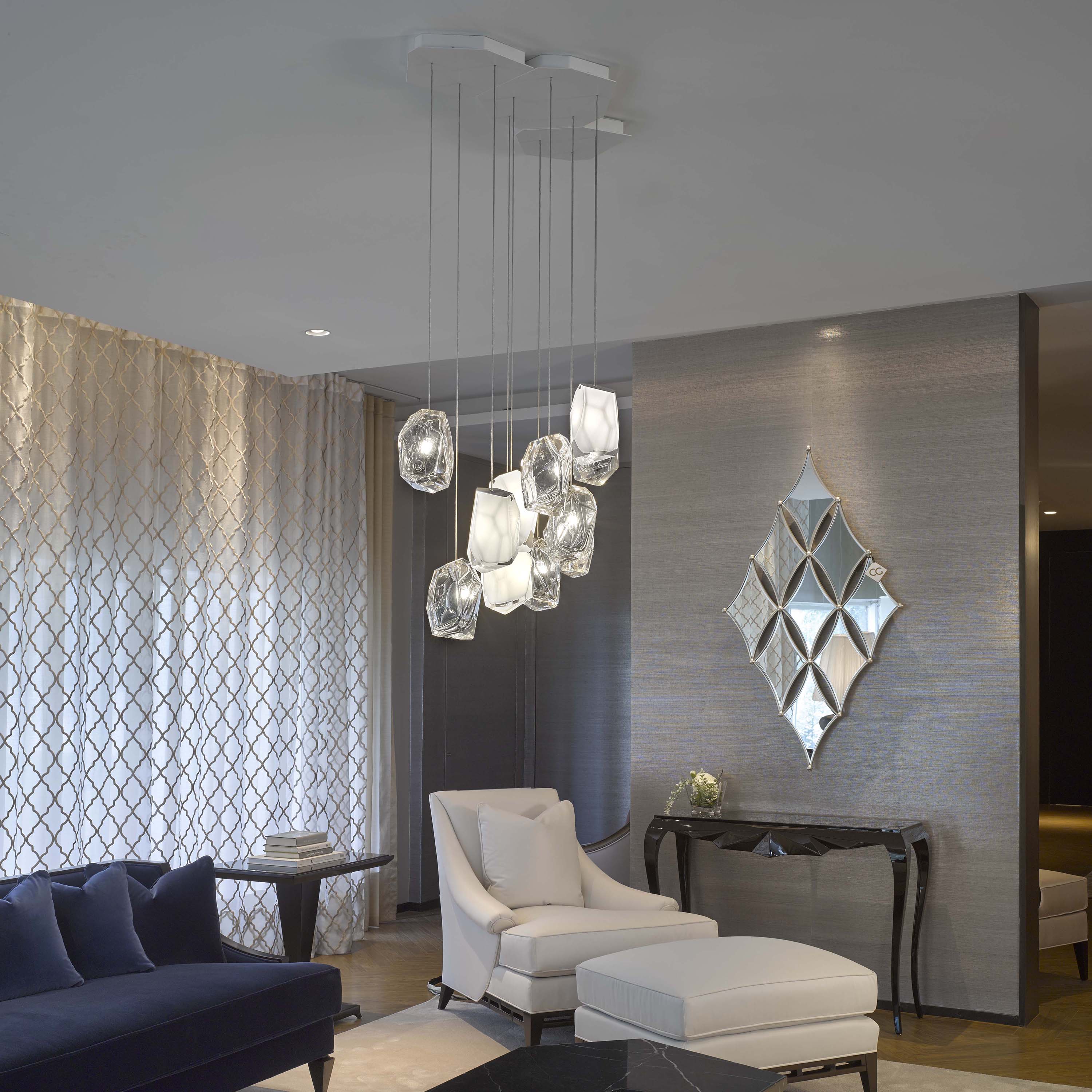 Crystal Rock 3-Light Cluster Pendant Light