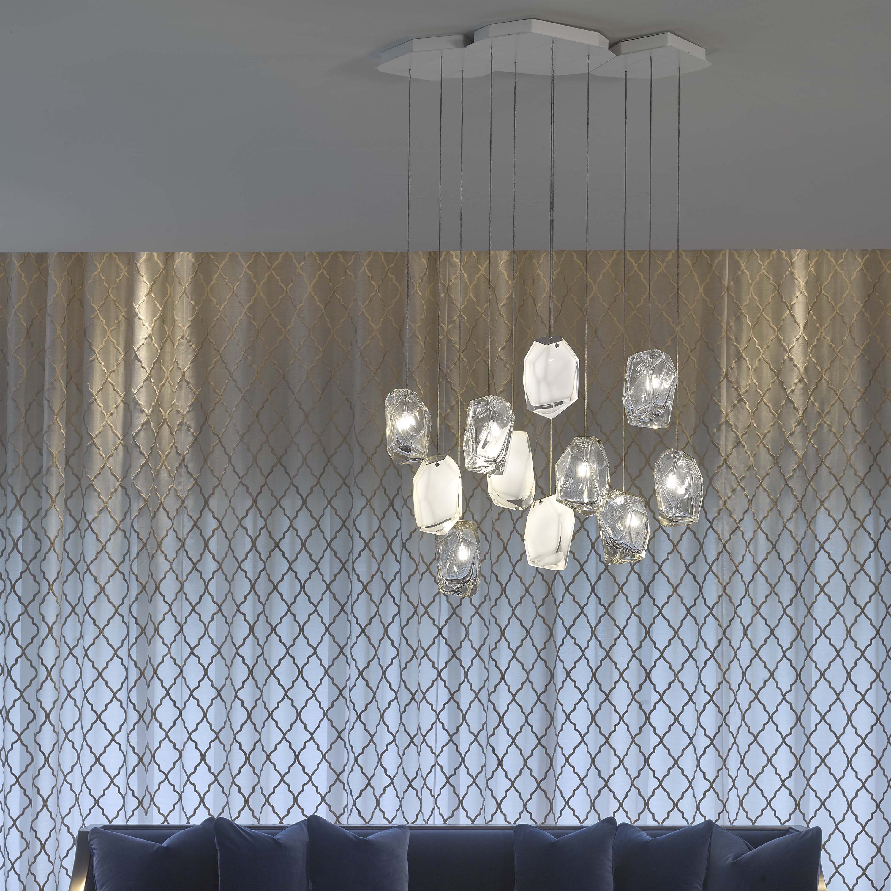 Crystal Rock 3-Light Cluster Pendant Light