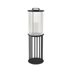 Line Glass Lantern Solar Floor Lamp