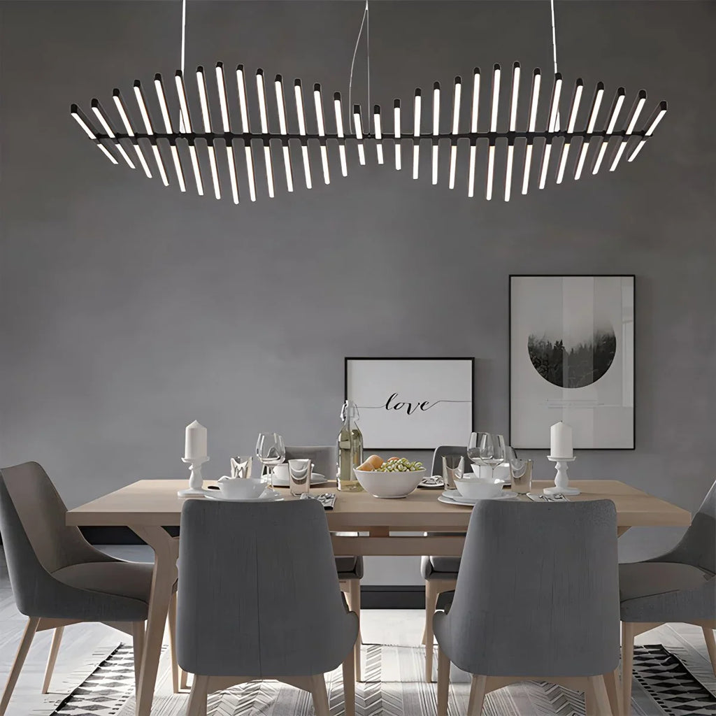 Linear Fish Bone Modeling Chandelier