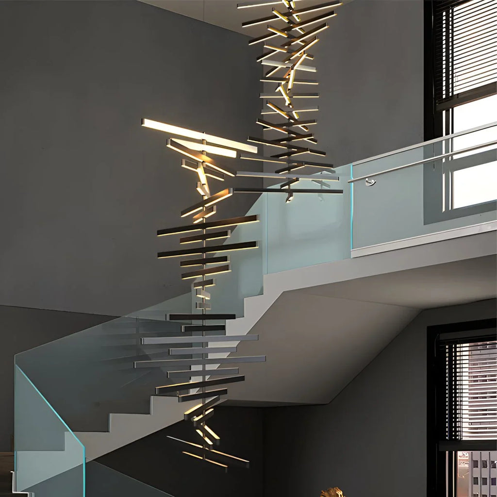 Linear Fish Bone Modeling Chandelier