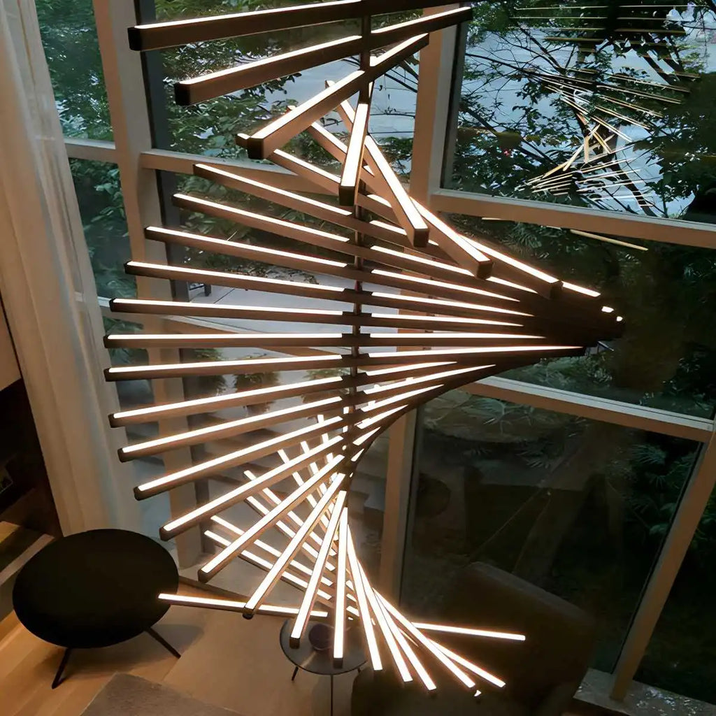 Linear Fish Bone Modeling Chandelier