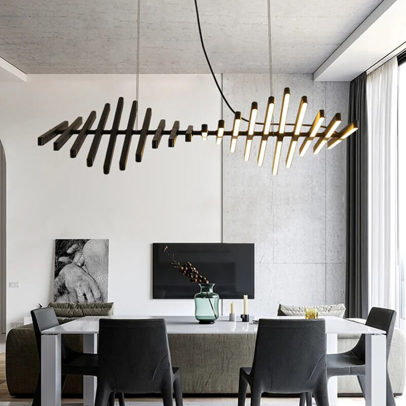 Linear Fish Bone Modeling Chandelier