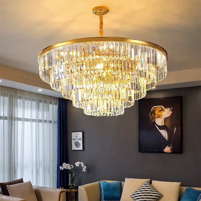 Light Luxury Crystal Chandelier for Living Room