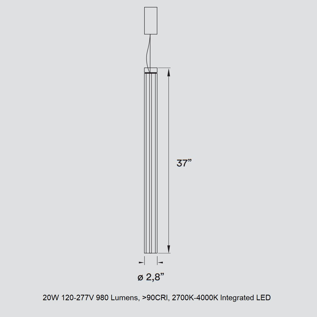 Estela Vertical LED Suspension Light