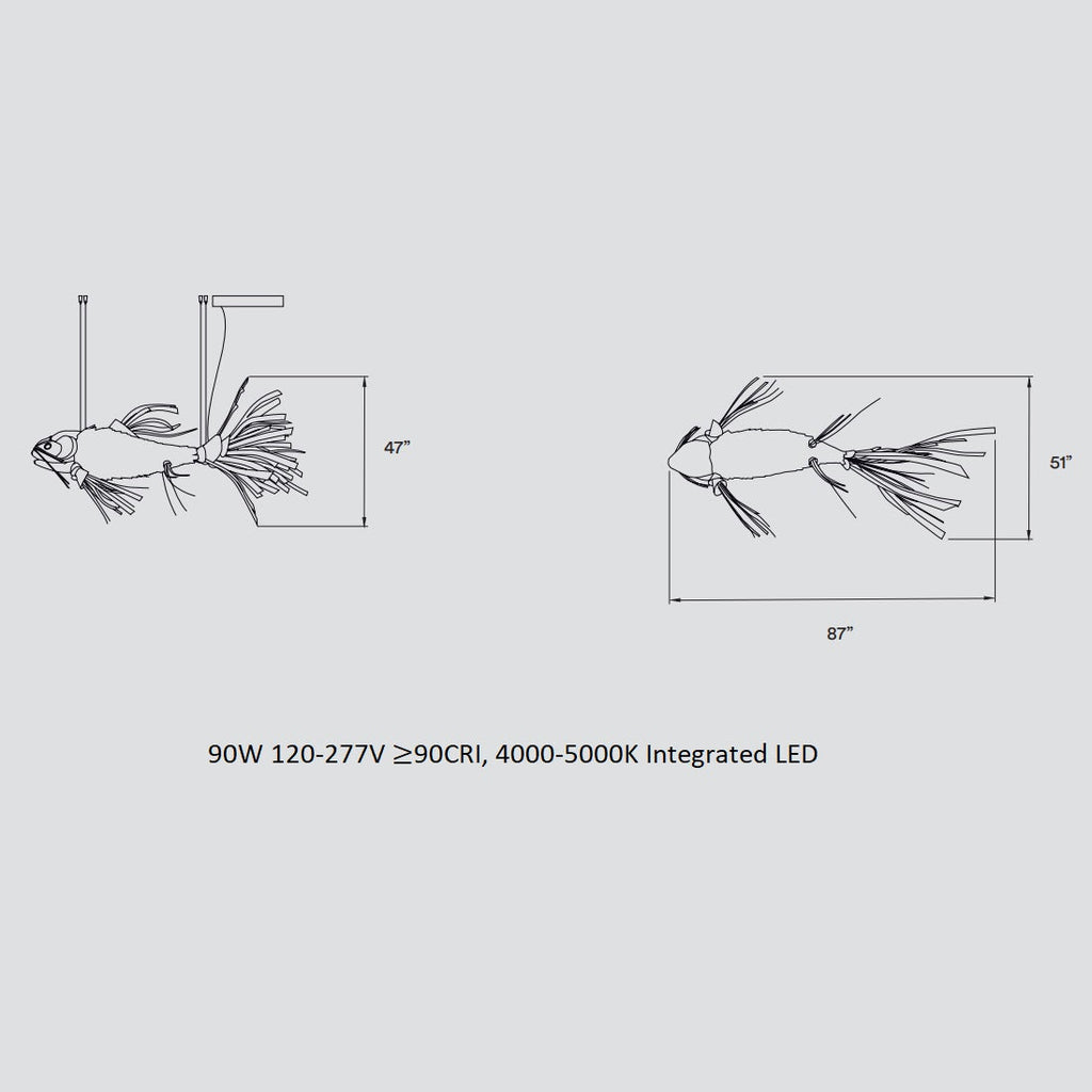 Life-Size Koi Suspension Light