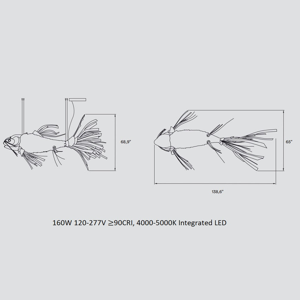 Life-Size Koi Suspension Light