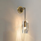 Modern Faceted Crystal Wall Sconce