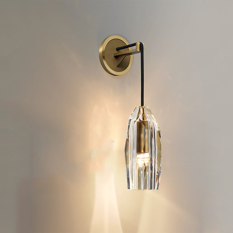 Modern Faceted Crystal Wall Sconce
