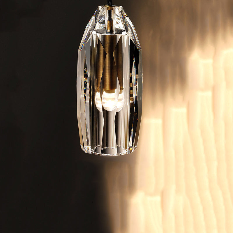 Modern Faceted Crystal Wall Sconce