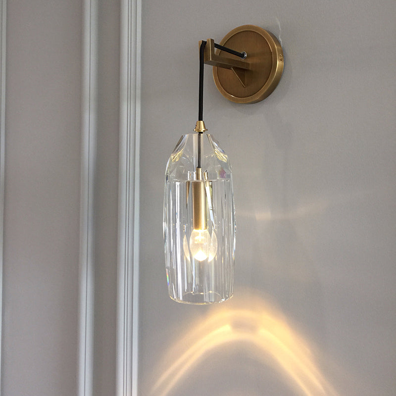 Modern Faceted Crystal Wall Sconce