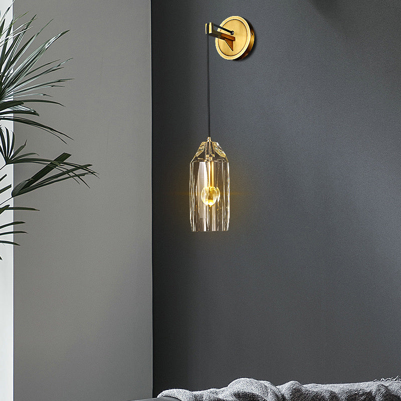 Modern Faceted Crystal Wall Sconce