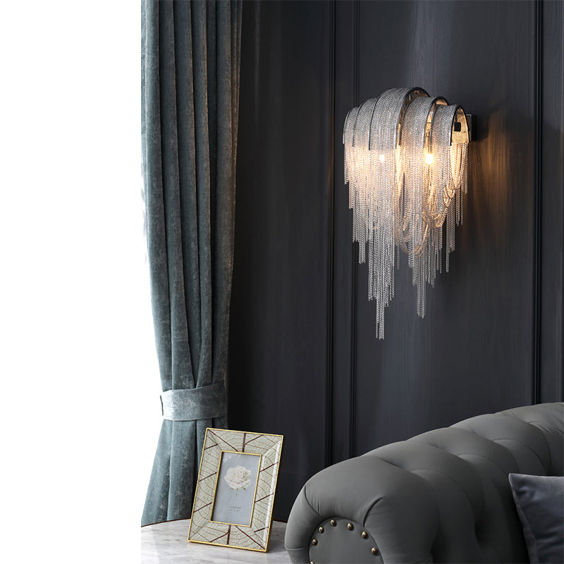 Modern Lighting Aluminum Chain Wall Sconce