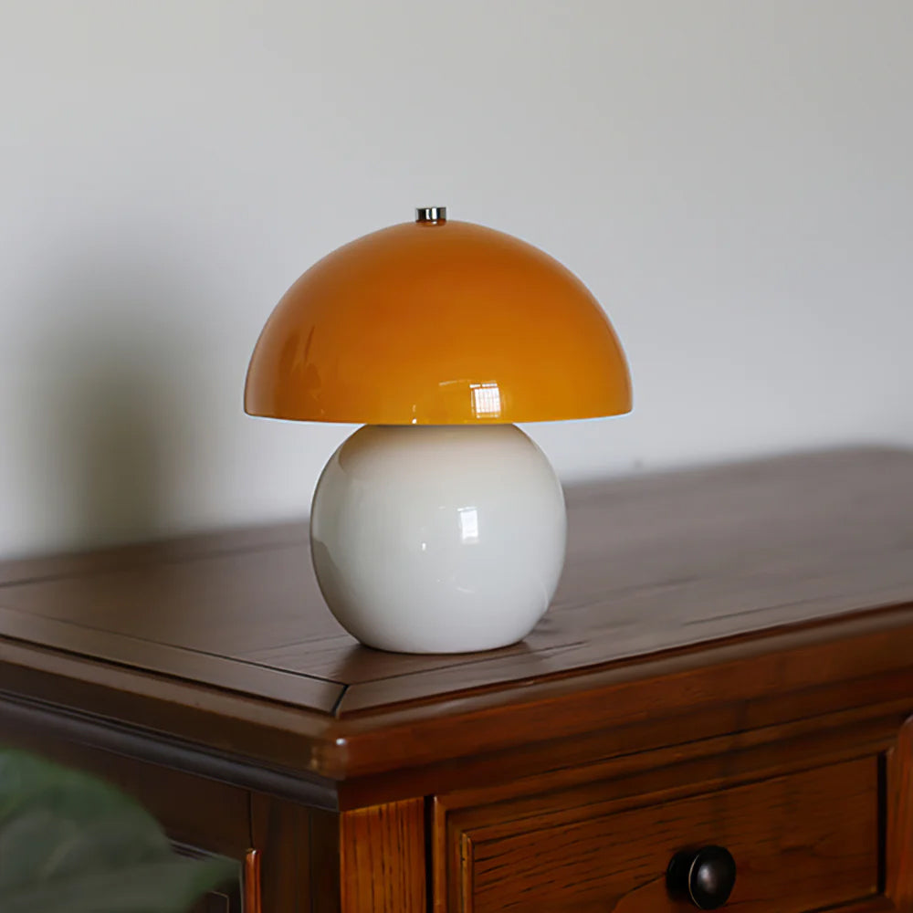 Mushroom Ceramic Built-in Battery Table Lamp