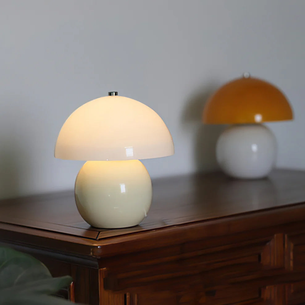 Mushroom Ceramic Built-in Battery Table Lamp