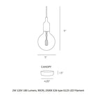 Pale Blue E27 Pendant Light - OPEN BOX