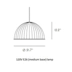 Black / Small: 21.7 in diameter Under The Bell Pendant Light - OPEN BOX