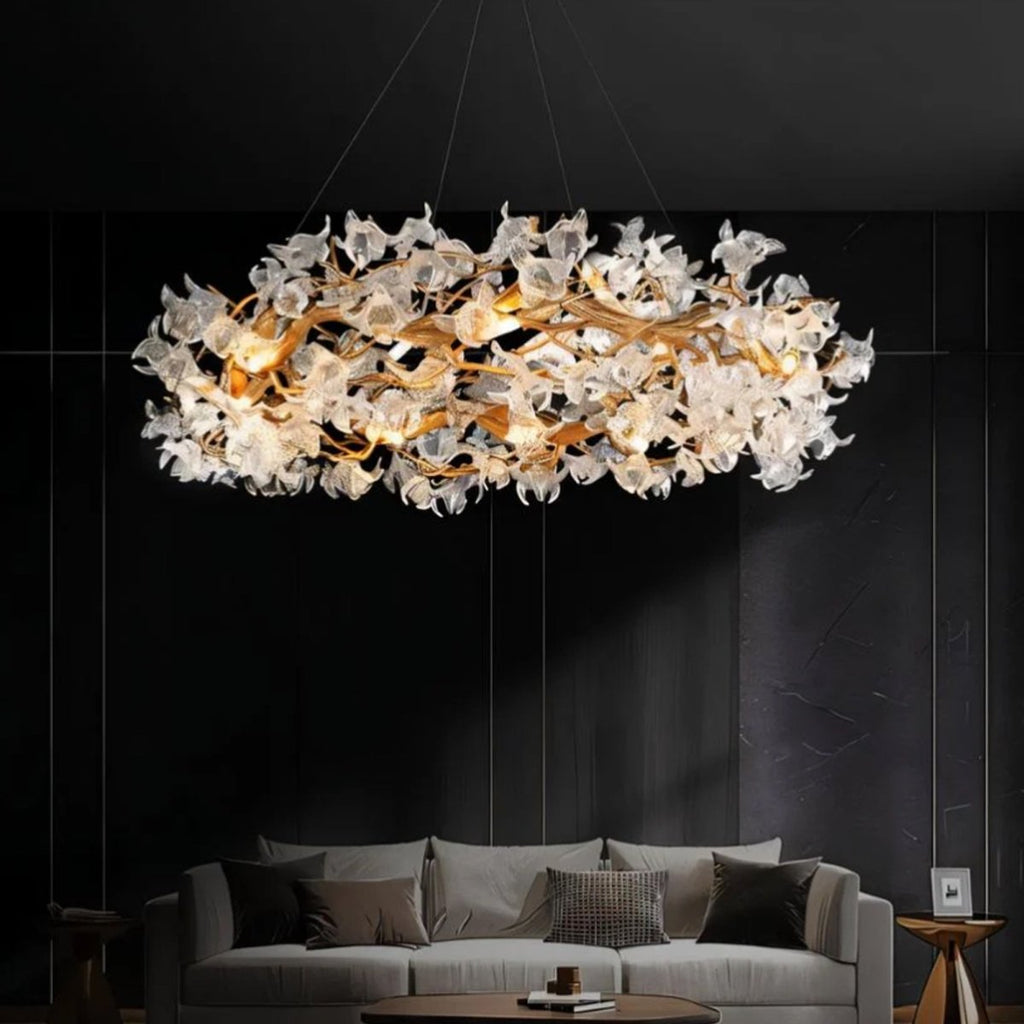 Petala Crystal Round - Delicate Glass Chandelier