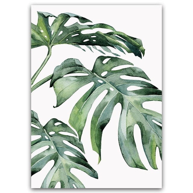 Watercolor Green Leaves | Canvas Print