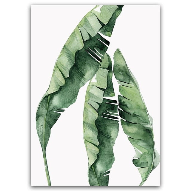 Watercolor Green Leaves | Canvas Print