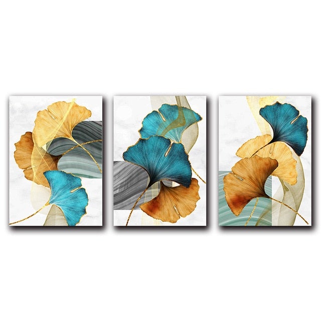 Gold and Sapphire Petals | Canvas Print