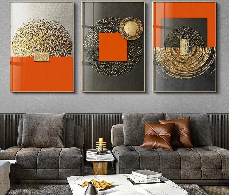 Orange and Gold | Abstract Canvas Print