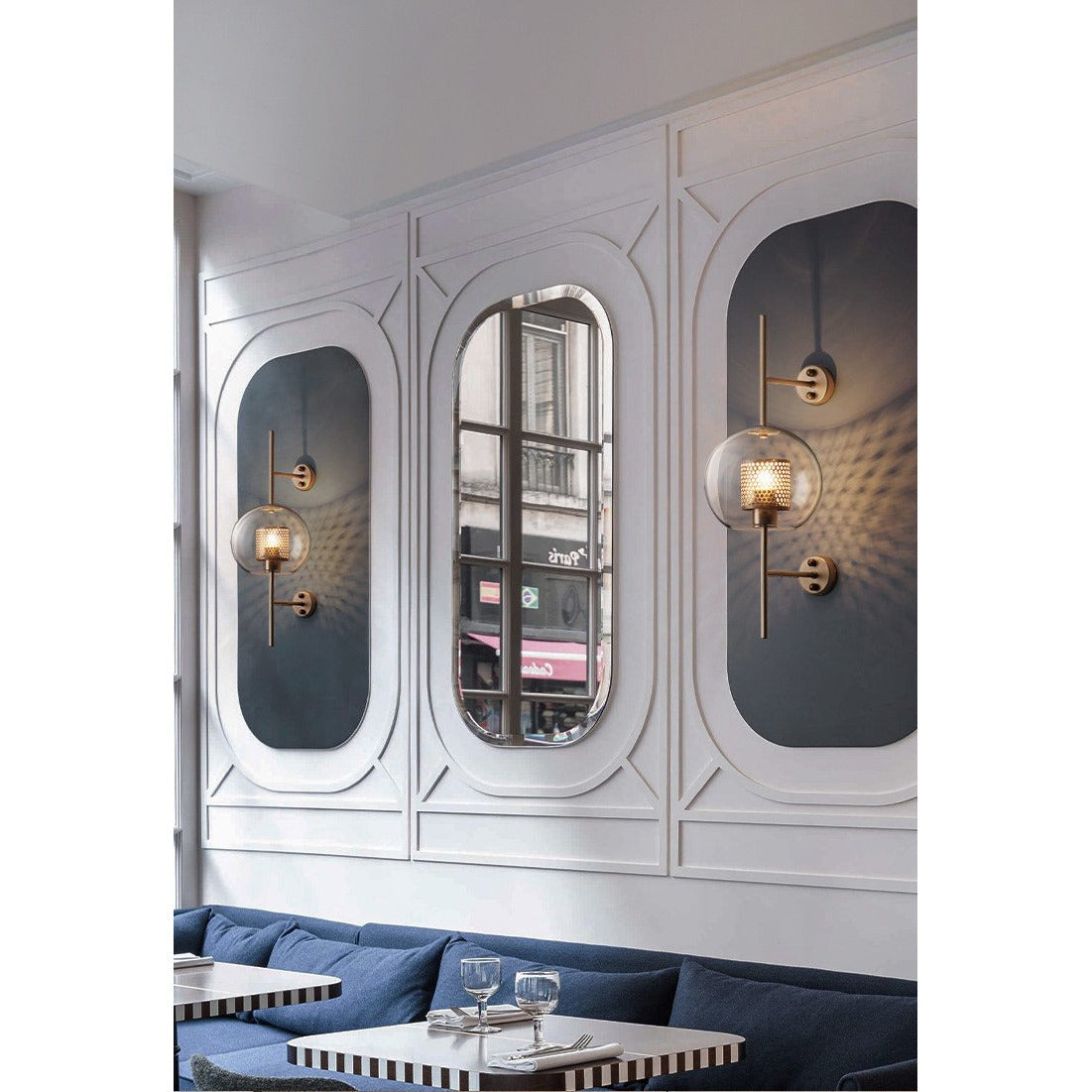 MILANA Clear Glass Shade Sconce Wall