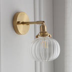 Pumpkin Glass Brass Wall Sconce