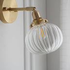 Pumpkin Glass Brass Wall Sconce