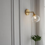 Pumpkin Glass Brass Wall Sconce