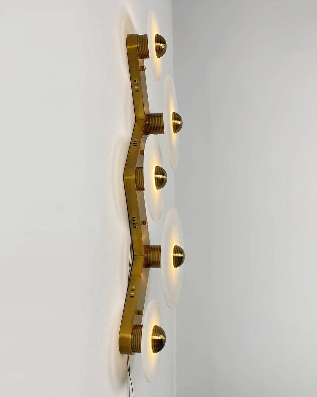 Round Alabaster Combination Wall Sconce