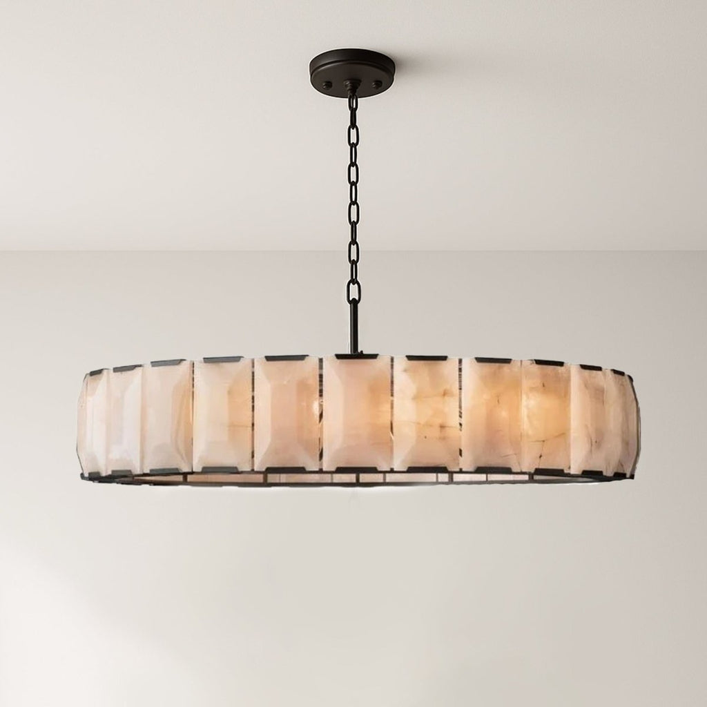 Sakhra Round Alabaster - Natural Stone Chandelier