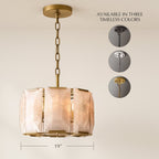 Sakhra Round Alabaster - Natural Stone Chandelier