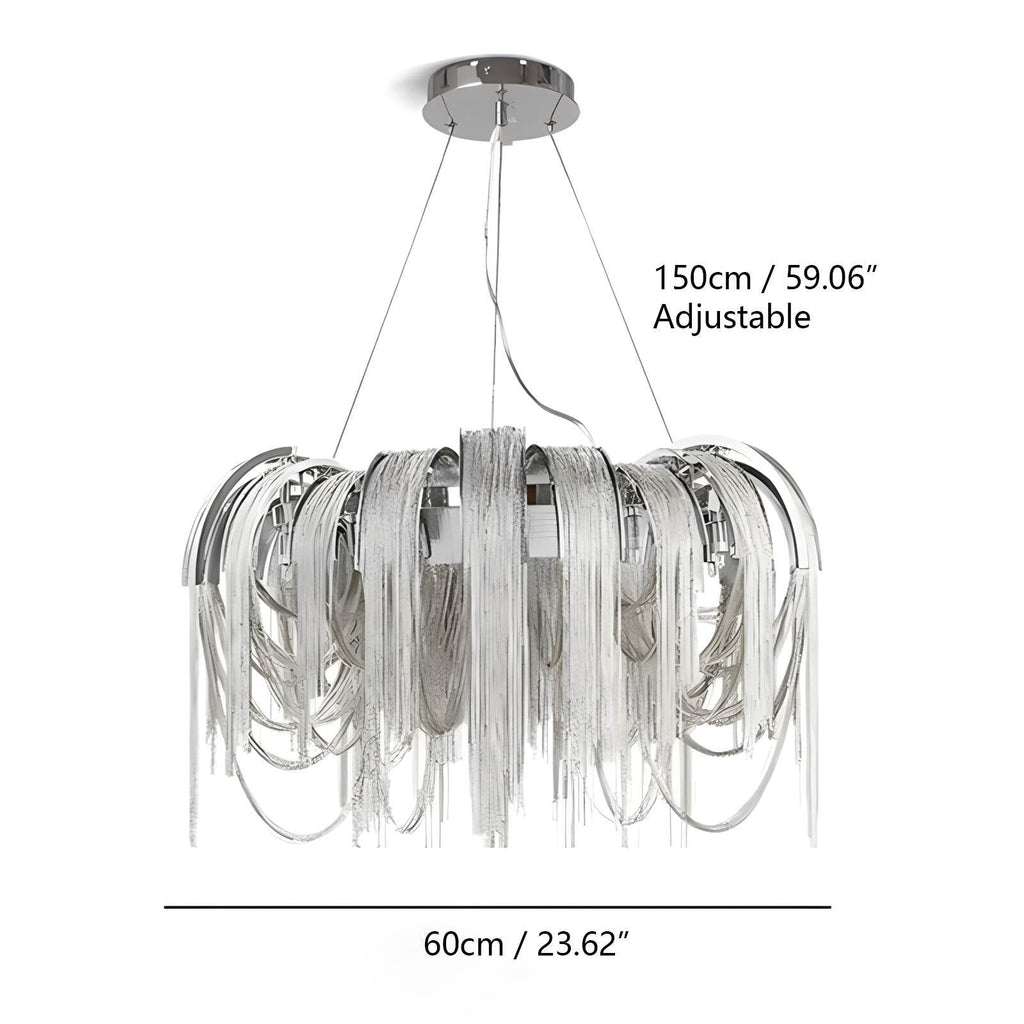 Aluminum Tassel Chandelier for Living Room
