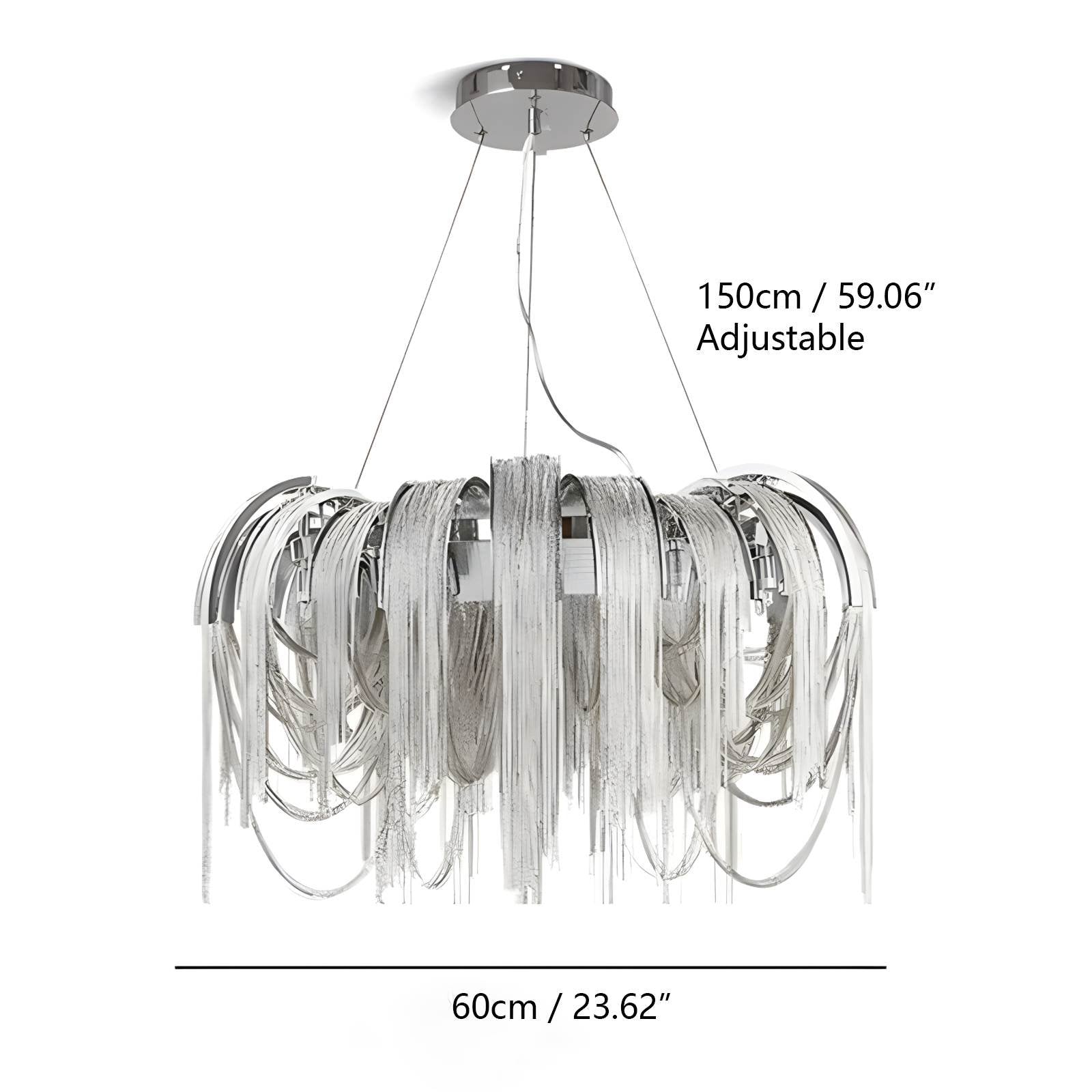 Aluminum Tassel Chandelier for Living Room