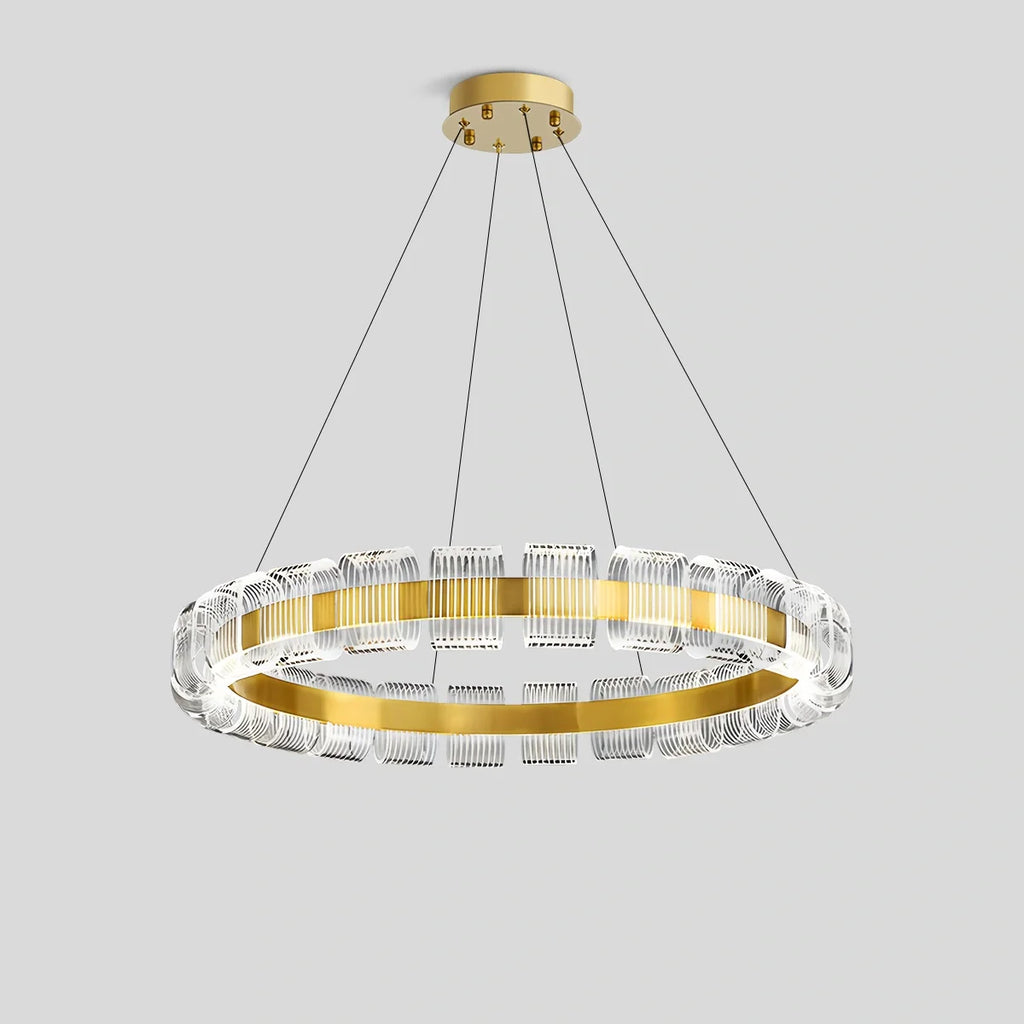 Gold Circular Led Chandelier for Living Room