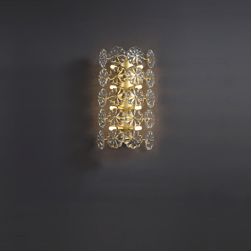 Stunning Clear Crystal Flower Wall Sconce