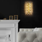 Stunning Clear Crystal Flower Wall Sconce