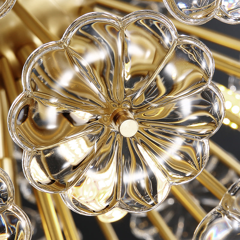 Stunning Clear Crystal Flower Wall Sconce