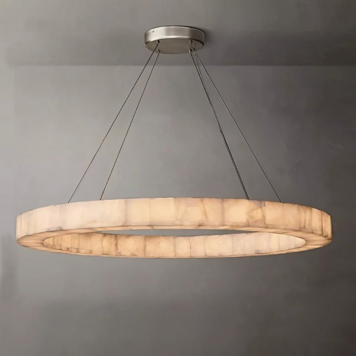 Teva Round Alabaster - Handcrafted Stone Light