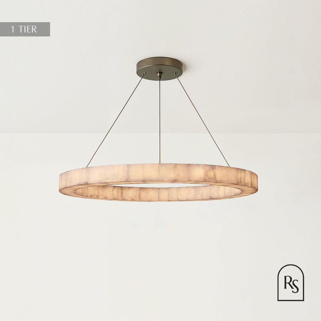Teva Round Alabaster - Handcrafted Stone Light